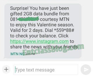 How To Get Free MTN Valentines 2GB Data And N1000 Airtime